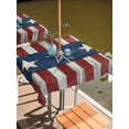 thumbnail image 2 of Outdoor Tablecloth with Umbrella Hole for Patio/Picnic/Party/Camping, Western American Flag Waterproof Table Cloth Square Cover Washable, Red White Striped Vintage (54"x 54"), 2 of 8