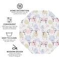 thumbnail image 3 of Honeii Hand Drawn Rabbit print Leather Coaster Set of 4, ideal for safeguarding your furniture from drinks spills and effortless cleanup-Octagon, 3 of 6