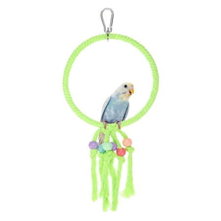 Uxcell Bird Rope Perch Swing Bird Rope Ring Perch 14 Inch, Green