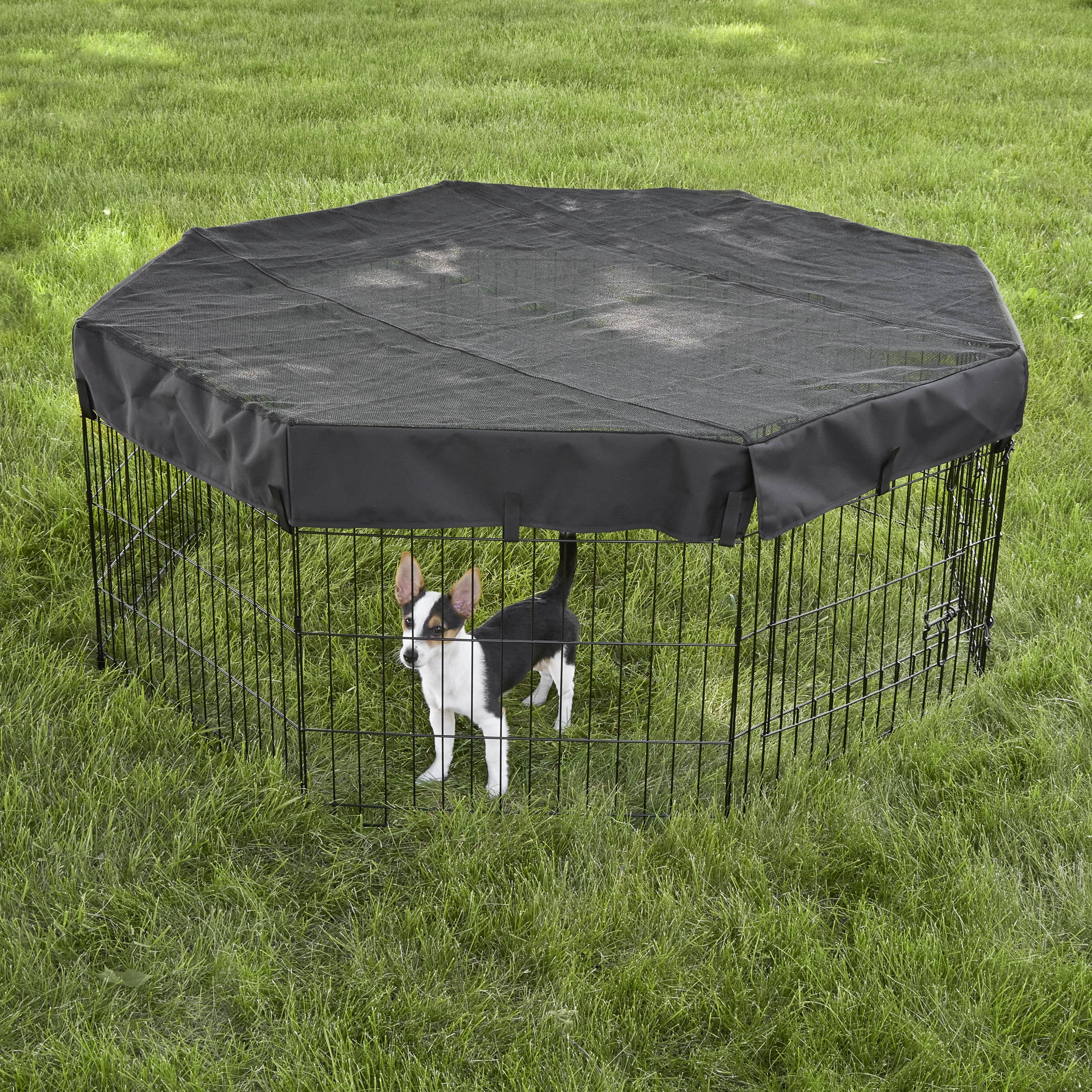 MidWest Homes for Pets Octagon Exercise Pen Fabric Mesh Top for Dogs and Small Animals, Fits ALL MidWest Exercise Pens, Black