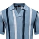 thumbnail image 2 of Ceisia Vertical Stripe Knit Top Men's Slim Fit Short Sleeve Casual Shirt Light Blue L Gifts, 2 of 5