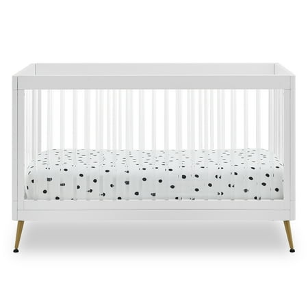 UPC: 0080213103590 | Delta Children Sloane 4-in-1 Acrylic Convertible Crib – Includes Conversion Rails  Bianca White withMelted Bronze