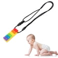thumbnail image 4 of Teether Necklace Teether Pendant Silicone Teether Chewing Pendant Necklace Silicone Teether Building Block Shape High Temperature Resistant Chewing Pendant NecklaceYellow, 4 of 8