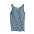 thumbnail image 7 of YanHoo Plus Size Tank Tops for Women with Built in Bras, Summer Sleeveless Scoop Neck Hollow Out T-Shirts Casual Sports Tees Oversized Shirts Light Blue,XXL, 7 of 7