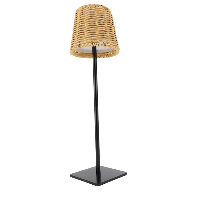 Lámpara De Mesa Tejida, PC Rattan LED 3 Control De Color Táctil Luz Nocturna Recargable Para La Sala De Estar De La Sala De Estar, Ideal Con Batería De 1800 MAh