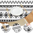 thumbnail image 4 of Black Geometric Striped Pattern Round Fitted Tablecloth with Elastic Edge,Dining Table Cover Waterproof,Outdoor Round Tablecloth for Camping,Dining,Indoor and Outdoor, 4 of 7