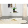 thumbnail image 2 of Janessa Round Glass Top Acrylic Leg End Table Matte Brass, 2 of 9