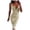 Beige, variant on IROINNID Women's Sleeveless Solid Color Sheath Dress Sling U-Neck Knitted Midi Dress V-Neck Knee-Length Dress