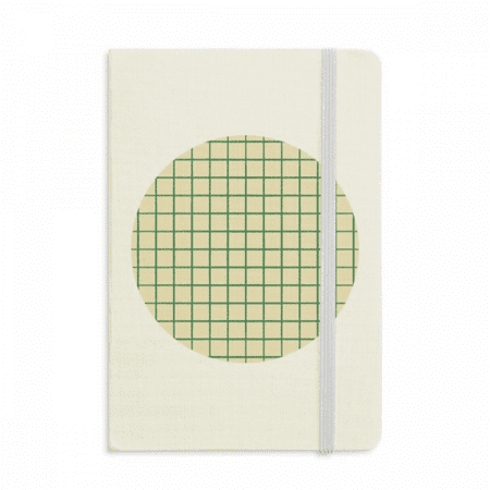 White Green Grid Decorative Pattern Notebook Official Fabric Hard Cover Classic Journal Diary