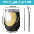 thumbnail image 5 of 12oz Stemless Wine Tumblers Black and Gold Marble Wavy Lines Pattern Vacuum Insulated Stainless Steel Travel Tumbler Cups Mug with Lid and Straw for Champaign,Cocktail,Beer with Cleaning Brush, 5 of 5