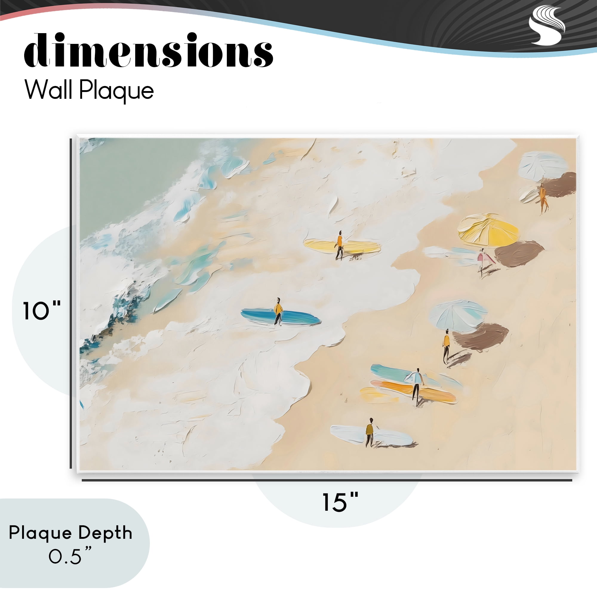 Stupell Industries Beach Surf Summer Scene Wall Plaque Art, design by LSR Design Studio