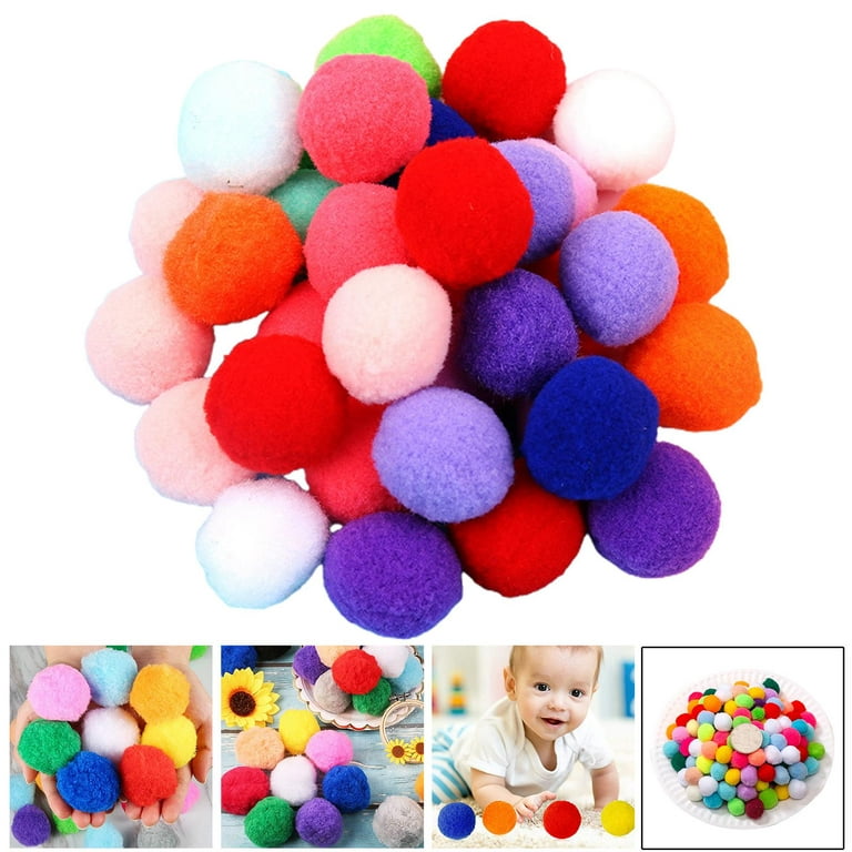 Assorted Home Party Holiday Decorations Crafts Soft Puff Balls Dia 3cm Dia  3cm 40Pcs
