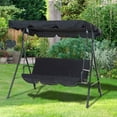 thumbnail image 3 of Balançoire de Porche Extérieure pour Jardin, Banc en Métal pour 3 Personnes avec Auvent, 3 of 7