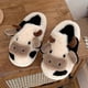 thumbnail image 4 of Pantuflas de vaca esponjosas para mujer, pantuflas de algodón con dibujos de vaca,pantuflas de invierno para interior y exterior para mujeres y niñas, cálidas, acogedoras, antideslizantes y cómodas, 4 of 5