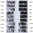 thumbnail image 4 of 500 tornillos para gafas, kit de tornillos universales de cabeza redonda para computadora portátil M1.2 M1.4 M2, color negro-, 4 of 5