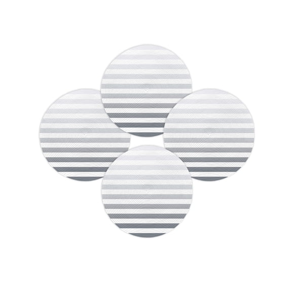 Round Placemats Set of 4 Gray Ombre Gradual Color Place Mats Washable Woven Placemat Gradient Stripes Circle Braided Table Mat for Kitchen Dining Table Party Home Decor 15 Inch