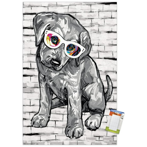PD Moreno - Dog Glasses Wall Poster, 14.725" x 22.375"
