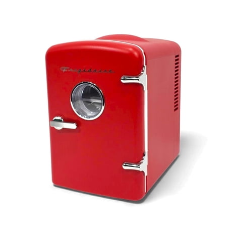 Pre-Owned Frigidaire 6 Can or 4L Mini Retro Personal Fridge Cooler Red EFMIS229-RED