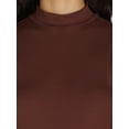 thumbnail image 3 of No Boundaries Ribbed Mock Neck Top with Long Sleeves, Women’s and Women’s Plus, 3 of 5