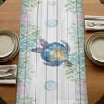 thumbnail image 5 of Table Runners 72 Inches Long Dress Scarves, Sea Turtle Coastal Farmhouse Kitchen/Dining Table Runner, Coffee Tablerunners, Blue Green Summer Beach Coral Wooden 14x72 Inch, 5 of 9