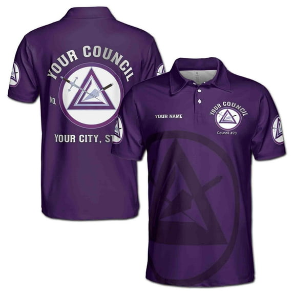 Customize Name Council Royal and Select Masters Freemasonry Men's Polo Shirt