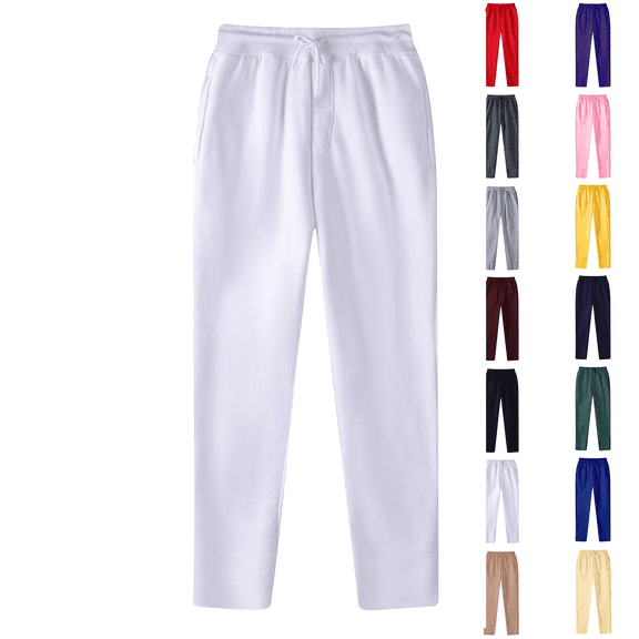 Liuinsasek Men's Sweatpants Drawstring Elastic Waist Fashion Solid Color Casual Sport Long Pants with Pockets Soft Comfortable Winter Clothing