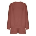 thumbnail image 5 of Wancir Women 2 Piece Outfits Sweatsuit Oversized Sweatshirt Lounge Sets 2024 Fashion Long Sleeve Shorts Matching Sets with Pockets, 5 of 6