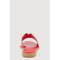 thumbnail image 3 of Women's Metallic V Pendant Notched Band Slide Sandals, 3 of 3