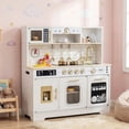 thumbnail image 4 of Costway Play Kitchen for Kids, Wooden Kitchen Playset with Realistic Lights & Sounds White, 4 of 10