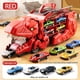 thumbnail image 5 of Pista de juguete City Dinosaur Ultimate Transportador de 13,4" que se transforma en un dinosaurio pisoteador con pista de carreras, juguetes para niños de 3, 4, 5, 6, 7 y 8 años (con 4 autos + 12, 5 of 8