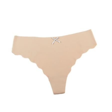 

Qcmgmg Women s Low Waist Breathable Ice silk Underwear Sexy Bikini Bikini Panties for Women