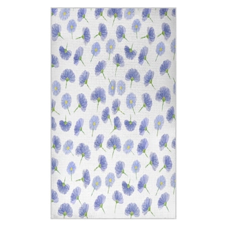 Wobogo Purple Daisy Waffle Weave Kitchen Towels 1 Pack Absorbent Microfiber Dish Towels Quick Dry Cleaning Cloth