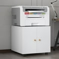 thumbnail image 2 of Office Furniture Copier Cabinet, 2 Door Steel Copier Stand Mobile Pedestal with Lockable Wheels, File Printer Stand for Home Office Garage Gym School, Easy Assembly, White, 2 of 9