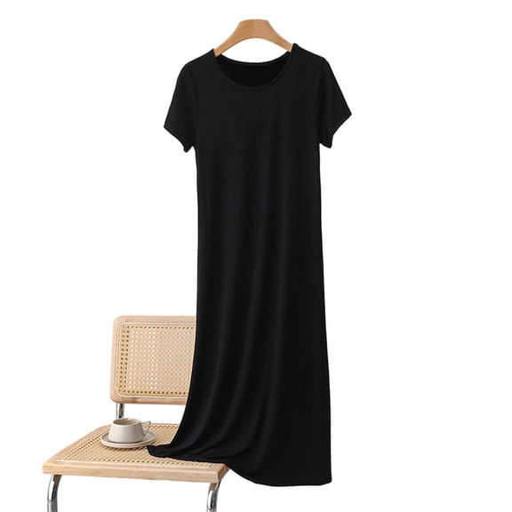 yillto Women Short Sleeve Long Nightshirts Summer Lightweight Loose Crewneck Sleepwear Pajamas Nightgowns