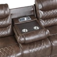 thumbnail image 6 of Pemberley Row Microfiber Brown Sofa Rectangular Power Reclining with USB Charging 86.5" x 40.5" x 37.5", 6 of 9