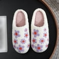 thumbnail image 2 of BERANMEY Cute Flower Print Slippers for Women Soft Plush Comfy Warm Slip-On Couple Womens Slippers Indoor Fluffy House Slippers for Womens Non-slip Fuzzy Flat Slides, 2 of 8
