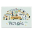 thumbnail image 1 of School Bus Cutting Board, Creation Discovery Knowledge Experiment Art Reading Sport Doodle with Typography, Decorative Tempered Glass Cutting and Serving Board, in 3 Sizes, by Ambesonne, 1 of 2