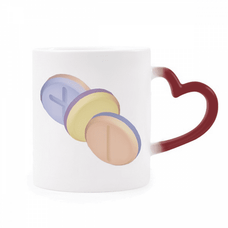 

Health Care Products Pill Pattern Illustration Heat Sensitive Mug Red Color Changing Stoneware Cup