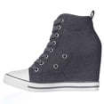 thumbnail image 4 of Womens G by Guess Majestey Wedge Fashion Sneakers - Light Blue, 4 of 6