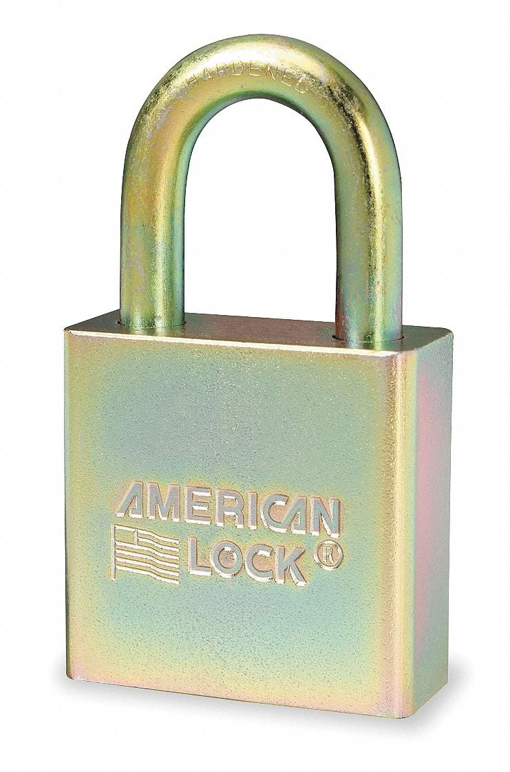 American Lock Keyed Padlock, 3/4 in,Rectangle,Silver  A5200GLN