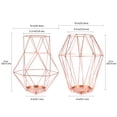 thumbnail image 3 of Minimalist Geometric Copper Metal Wire Pillar Candle Holder Set of 2 - Modern 3D Decorative Handmade Lantern for Tea Light Candle Rose Flower Table Centerpiece Ornament Wedding Home Decor, Copper, 3 of 7