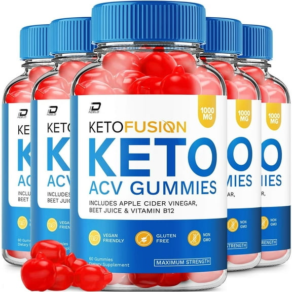 Keto Fusion Keto ACV Gummies Supplement – KetoFusion Apple Cider Vinegar 1000MG, 5 Pack, 300 Gummies