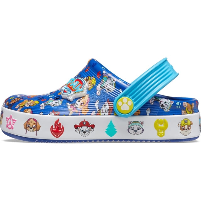 Zuecos Crocs para niños Paw Patrol Off Court, azules, talla 9