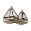 Glass & Wooden Terrarium Set Of Two