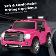 thumbnail image 4 of Costway 12V 2-Seater Licensed GMC Kids Ride On Truck RC Electric Car w/Storage Box Pink, 4 of 10
