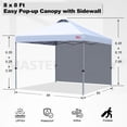 thumbnail image 2 of MASTERCANOPY 8 x 8ft Pop-up Canopy Tent with 1 Sidewall, White, 2 of 7