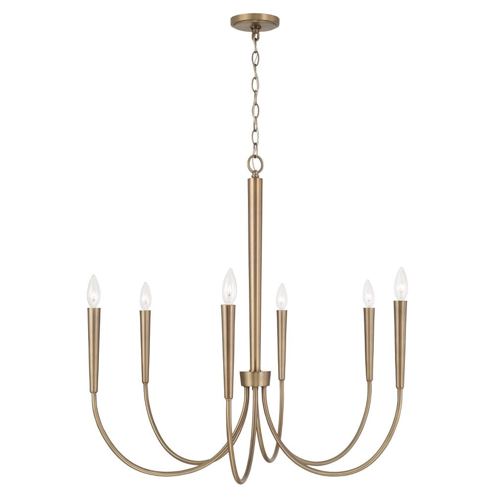 6 Light Chandelier In Modern Style-30.75 Inches Tall And 33 Inches Wide-Aged Brass Finish    -Traditional Installation Capital Lighting 445961Ad
