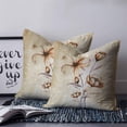 thumbnail image 2 of 18x18 Pillow Covers Set of 2, Brown Ombre Daisy Throw Pillow Covers Decorative Couch Cushion Case, Farmhouse Vintage Floral Botanical Microfiber Square Pillowcases for Bedroom Car Living Room, 2 of 7