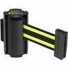 Lavi Industries 50-3010WB-BN Wall Mount 7 ft. Retractable Belt Barrier, Black with Yellow Stripe