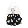 thumbnail image 2 of Gibobby conjuntos de pijama de calidad Pijama de seda de hielo europeo y americano de verano, pantalones cortos con tirantes para mujer, traje Sexy de seda fina informal, ropa de casa (Negro, M), 2 of 4